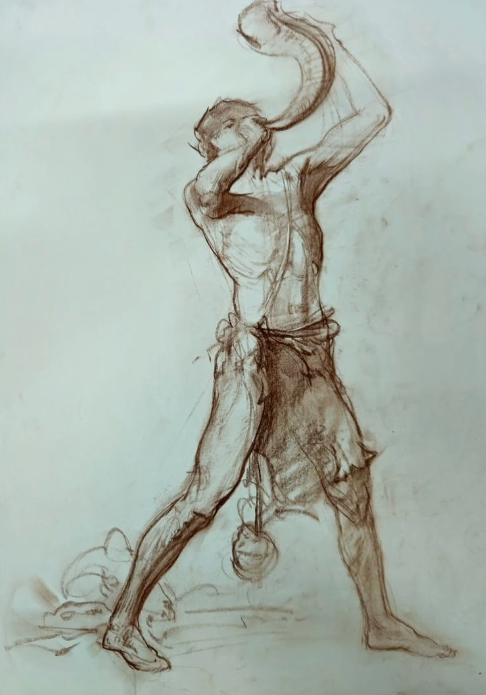 Anatomical sketch of human figure